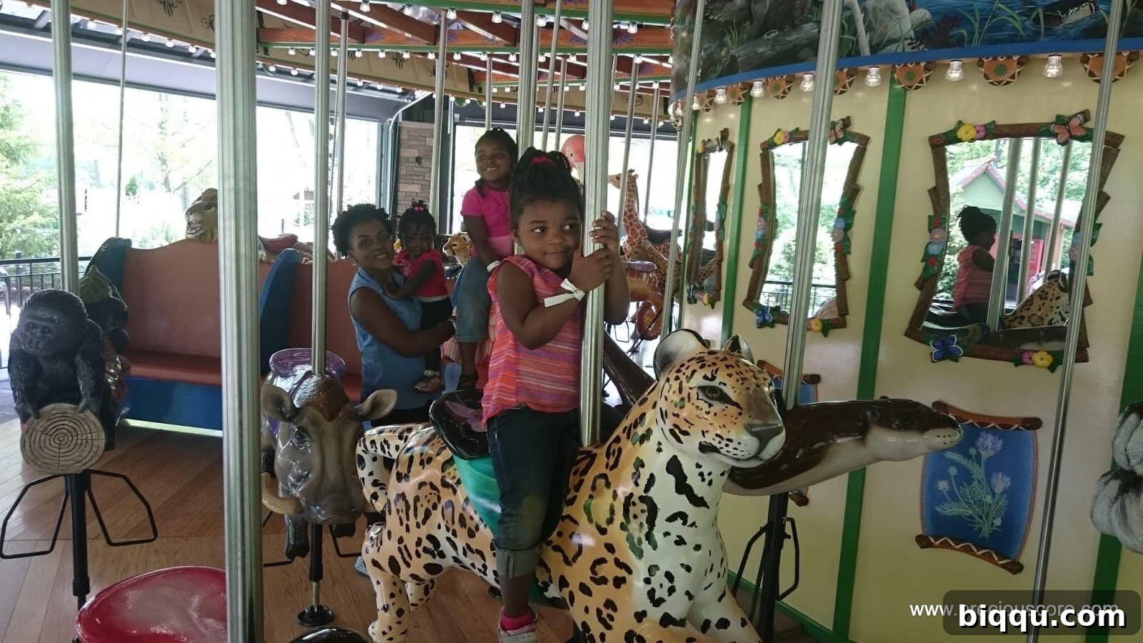 Family enjoying a ride at the zoo