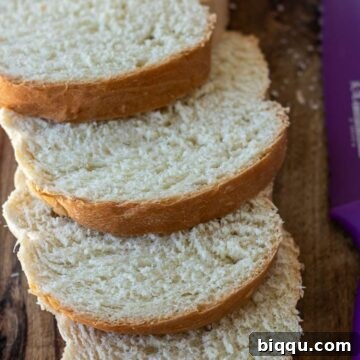 slices of homemade white bread on a chopping board