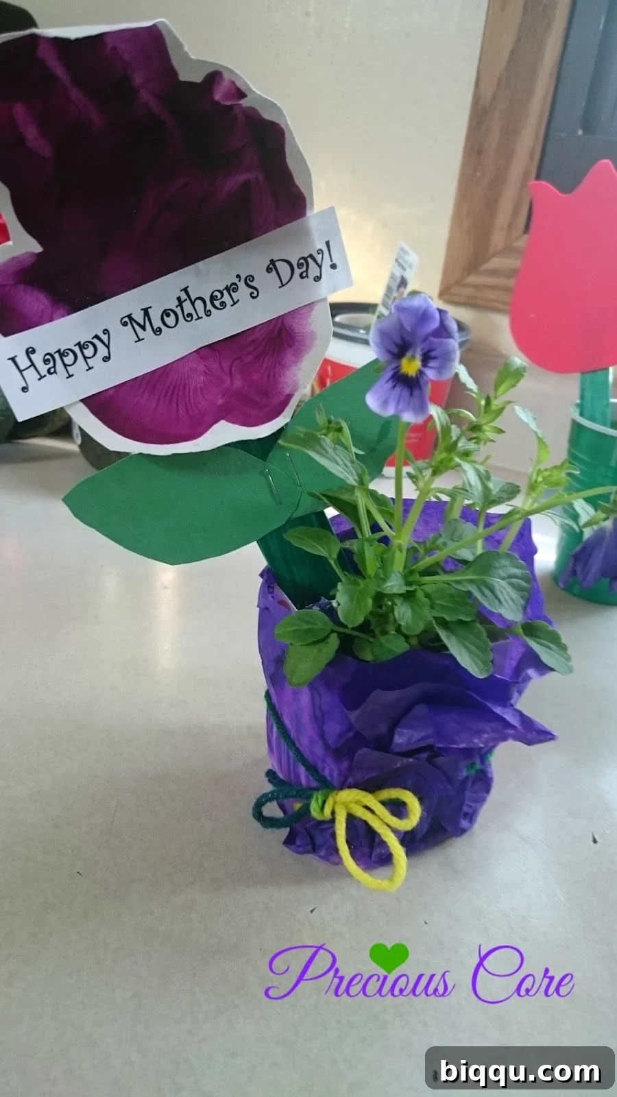 The Ultimate Party Week 10 A lovely handmade Mother's Day gift, possibly a floral arrangement, featuring the color purple.