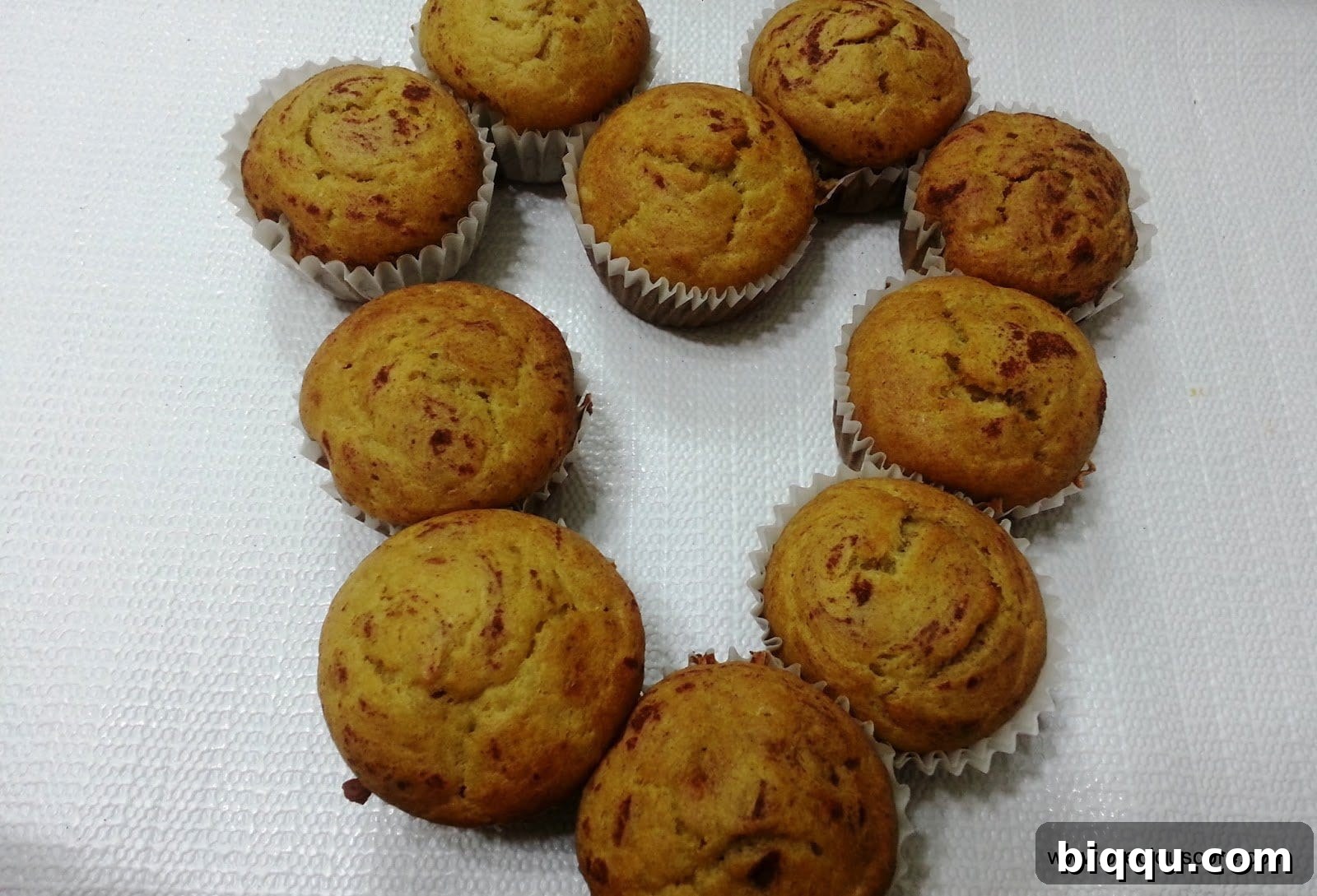 Cameroon banana cakes in the shape of a heart.