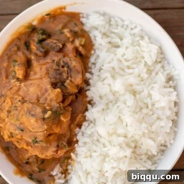 Peanut Stew and Rice in Bowl