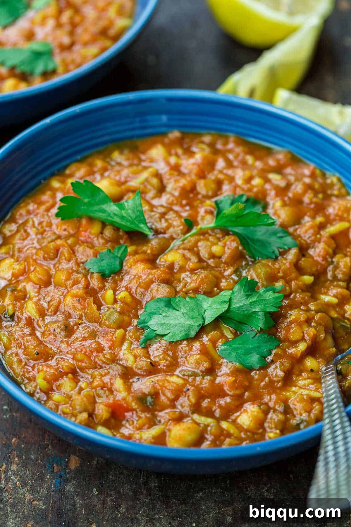 Harira in a Bowl, a hearty North African dinner recipe from Morocco.