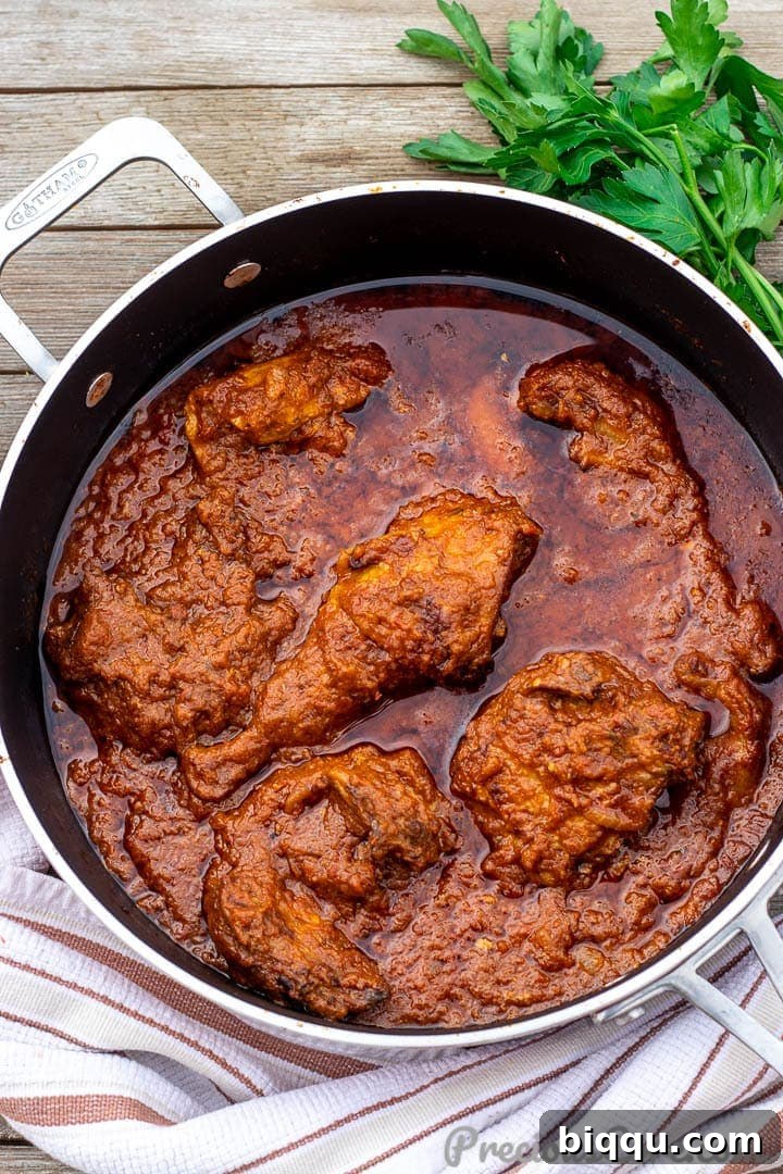 Pan of African Chicken Stew, a versatile and flavorful dinner.