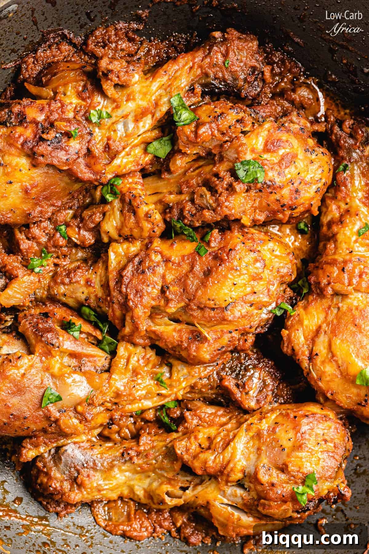 Moambe Chicken in a dish, the national dish of Congo.