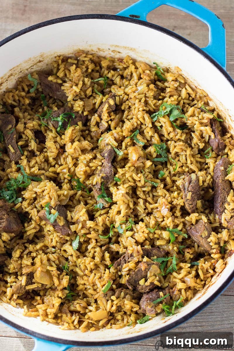 Pilau in a pot - East African Rice Pilaf, a fragrant African Dinner Recipe.