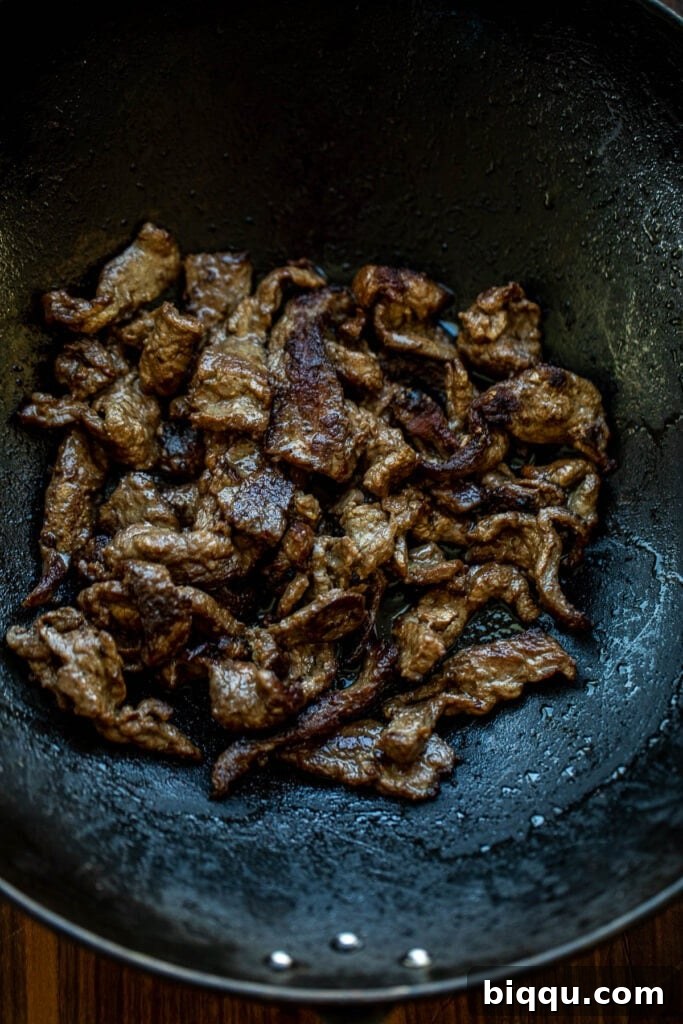 Seared Beef in Wok