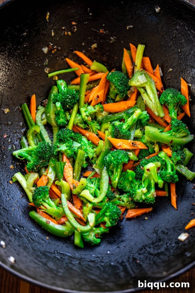 Stir Fried Vegetables in Wok