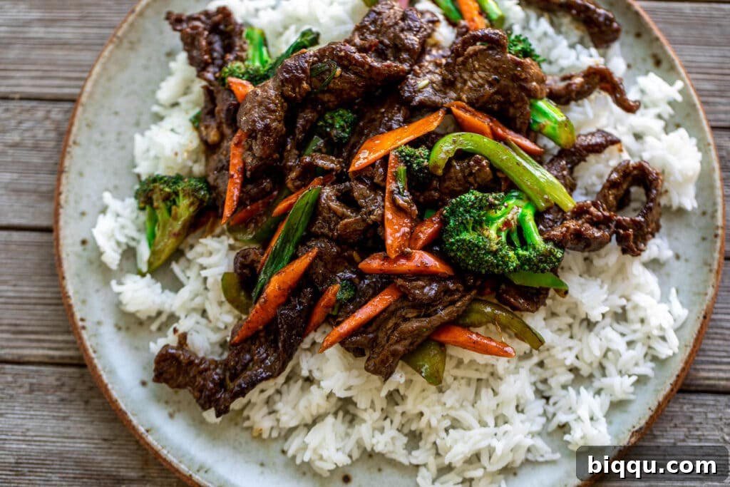 Beef Stir Fry over rice