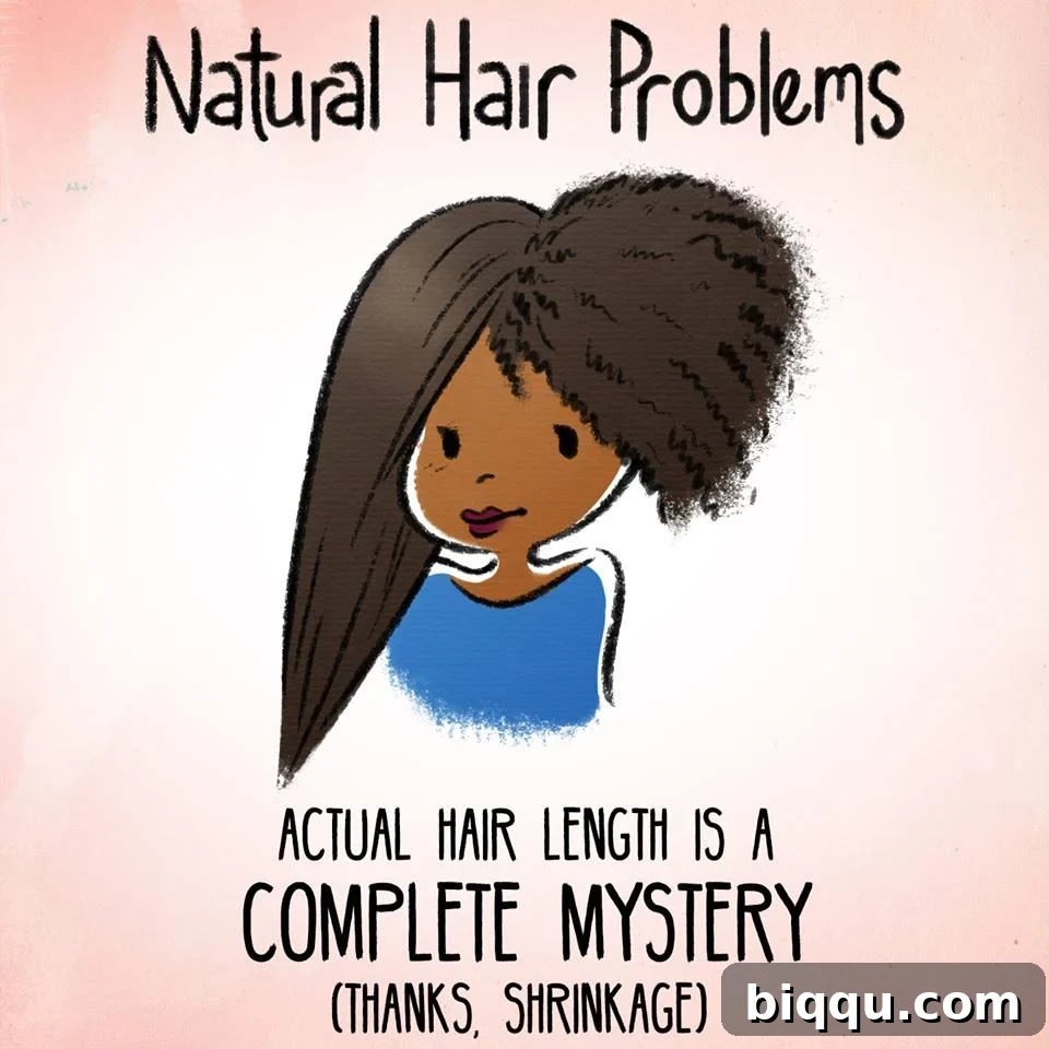 Meme humorously depicting natural hair shrinkage