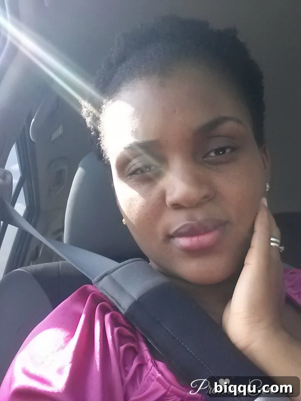 Author proudly sporting a fro puff hairstyle