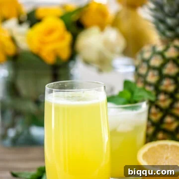 Tall Glass of Pineapple Lemonade
