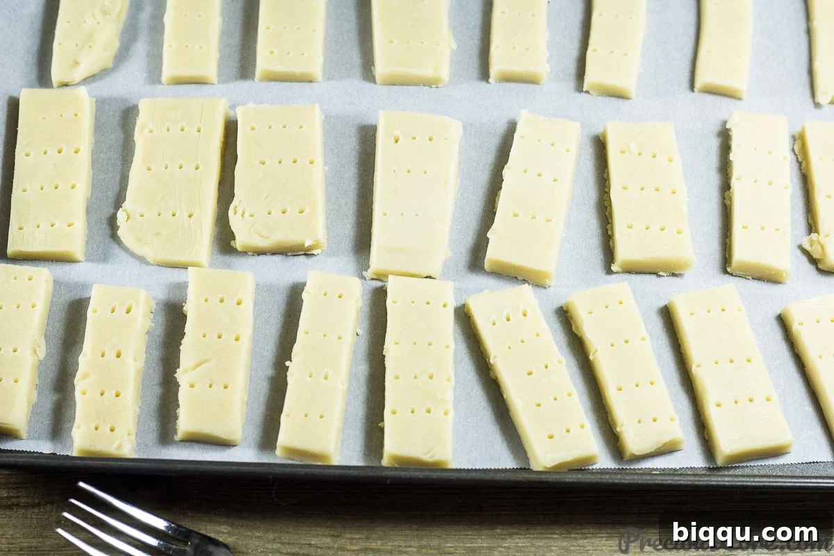 Effortless Homemade Shortbread 14 Shortbread cookies ready to be baked.
