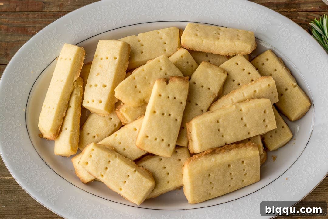 Effortless Homemade Shortbread 17 homemade shortbread cookies on a serving tray