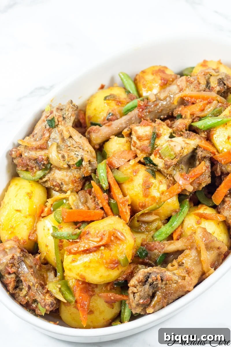 Cameroon Potato Hot Pot with Chicken and Vegetables