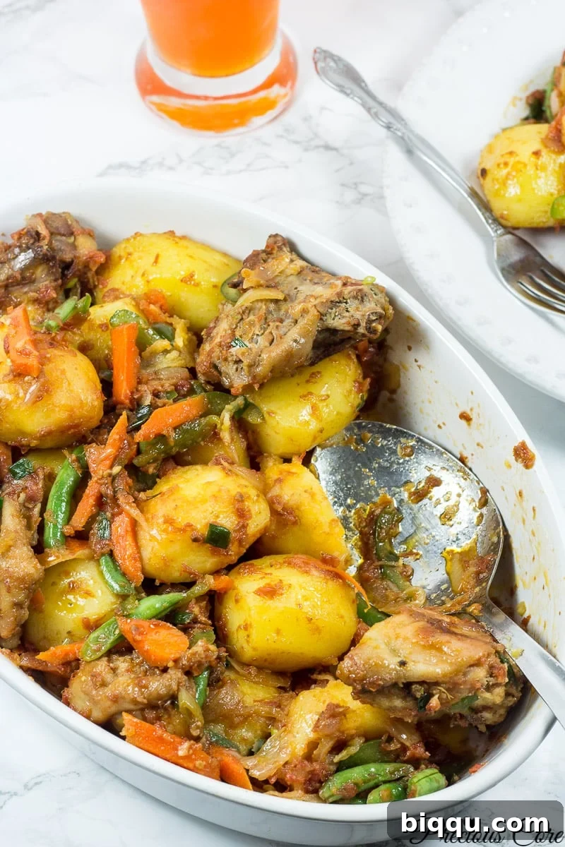 Close-up of potato hot pot ingredients