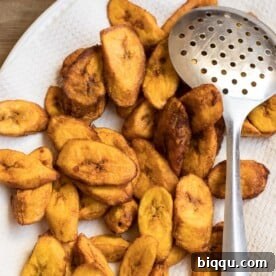 Perfectly golden sweet fried plantains, crispy on the outside and tender inside.
