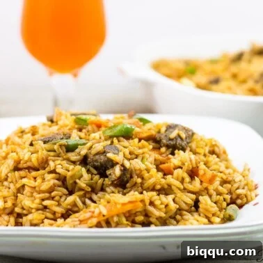 Cameroonian Jollof Rice on a plate