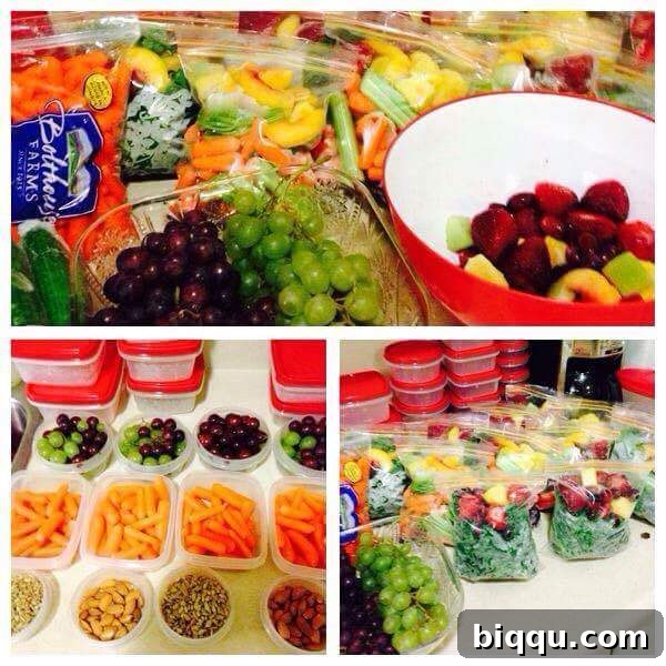 Nora's healthy snack packs, portioned for healthy eating on the go.
