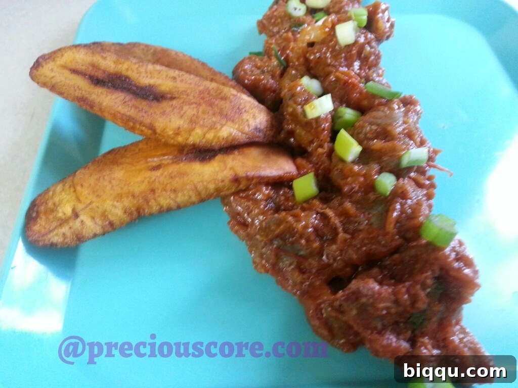 Gizzards served with fried plantains