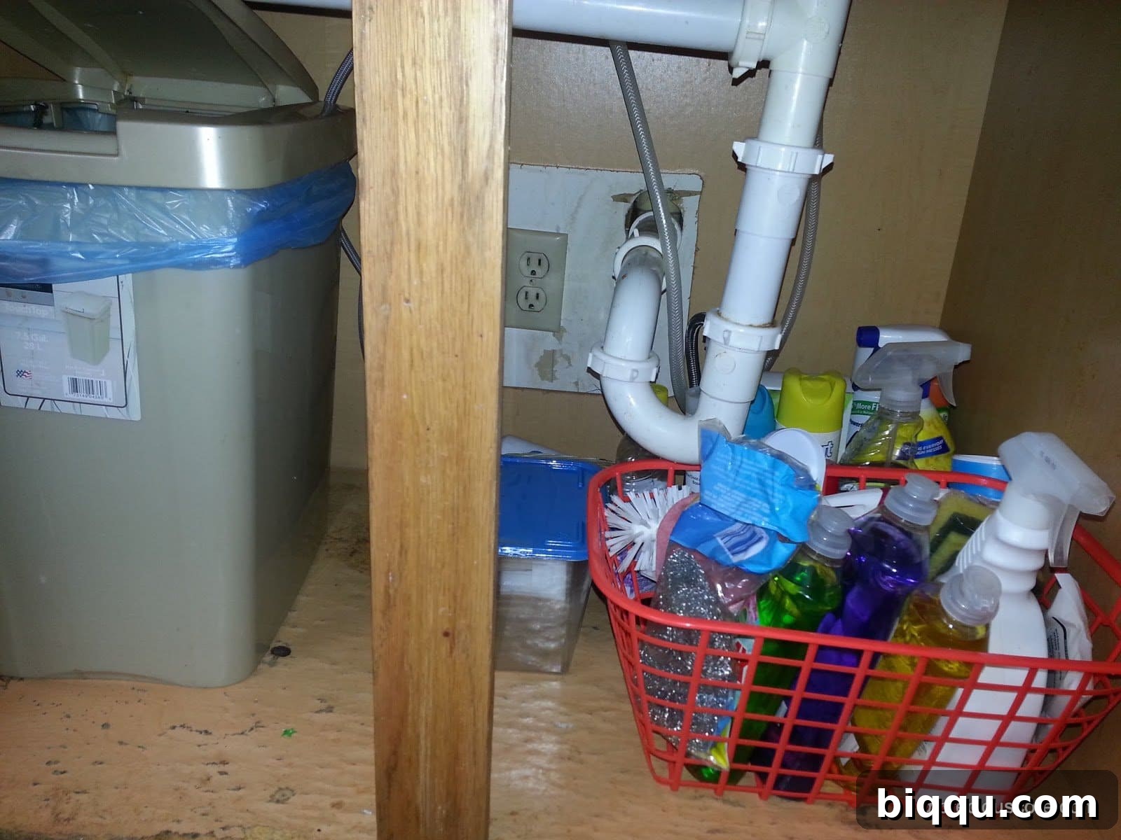Efficient Under-Sink Cleaning Storage Organized Cleaning Supplies Under Kitchen Sink