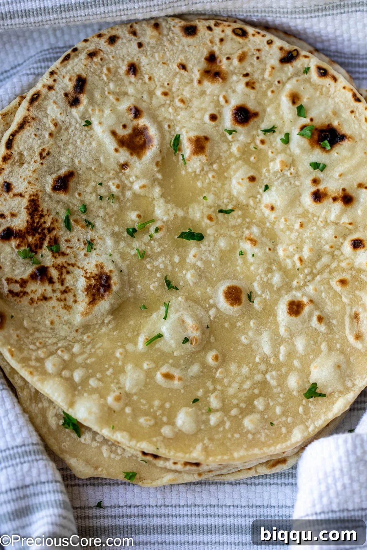 Golden Shawarma Wraps 12 Flatbread topped with minced fresh parsley.