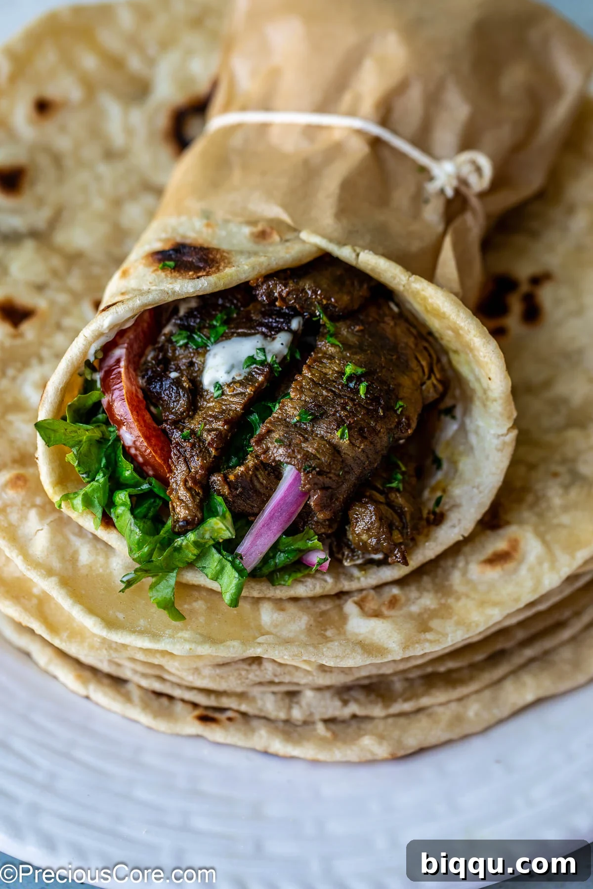 Golden Shawarma Wraps 4 Freshly made beef shawarma wrap.