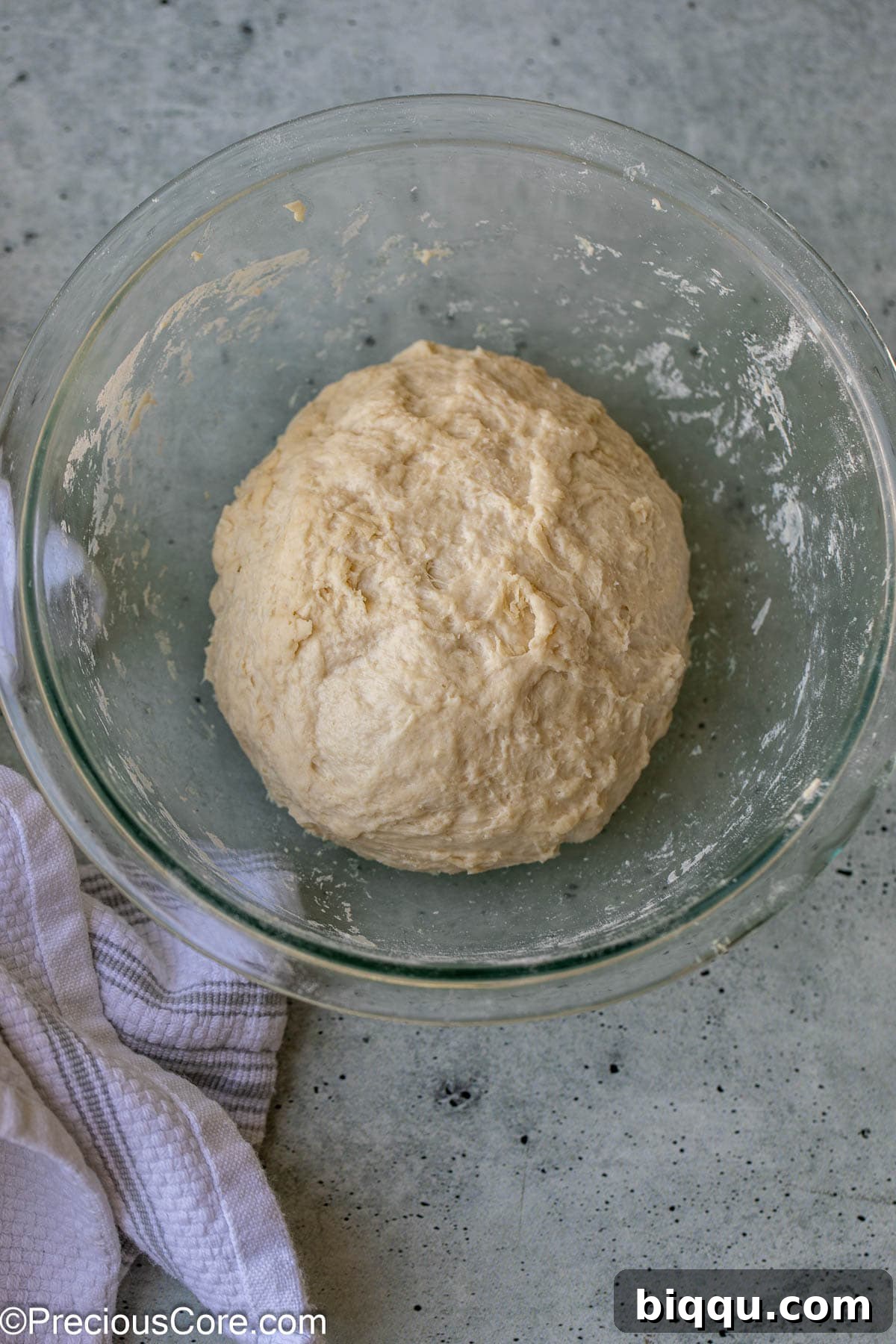 Golden Shawarma Wraps 6 Flatbread dough in a bowl.