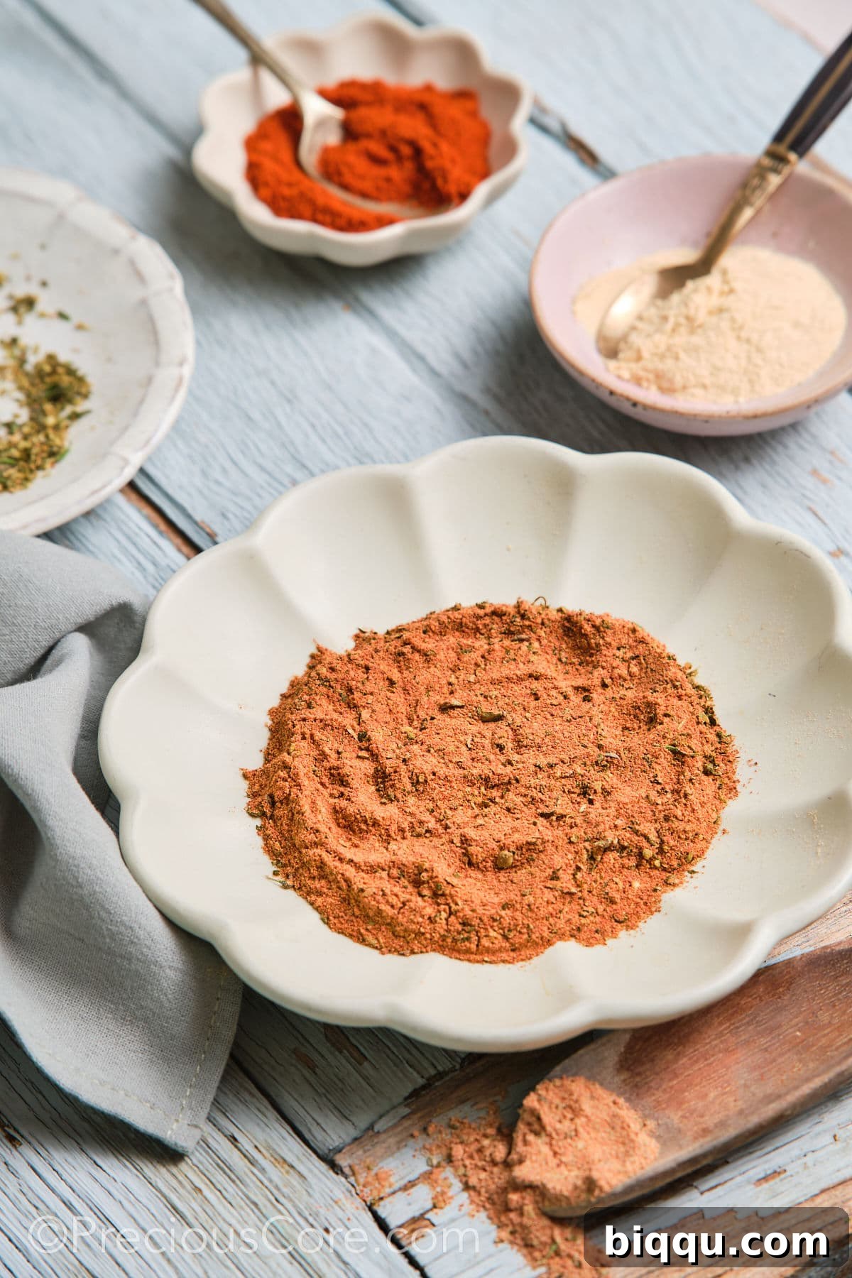 A plate of homemade Cajun seasoning.