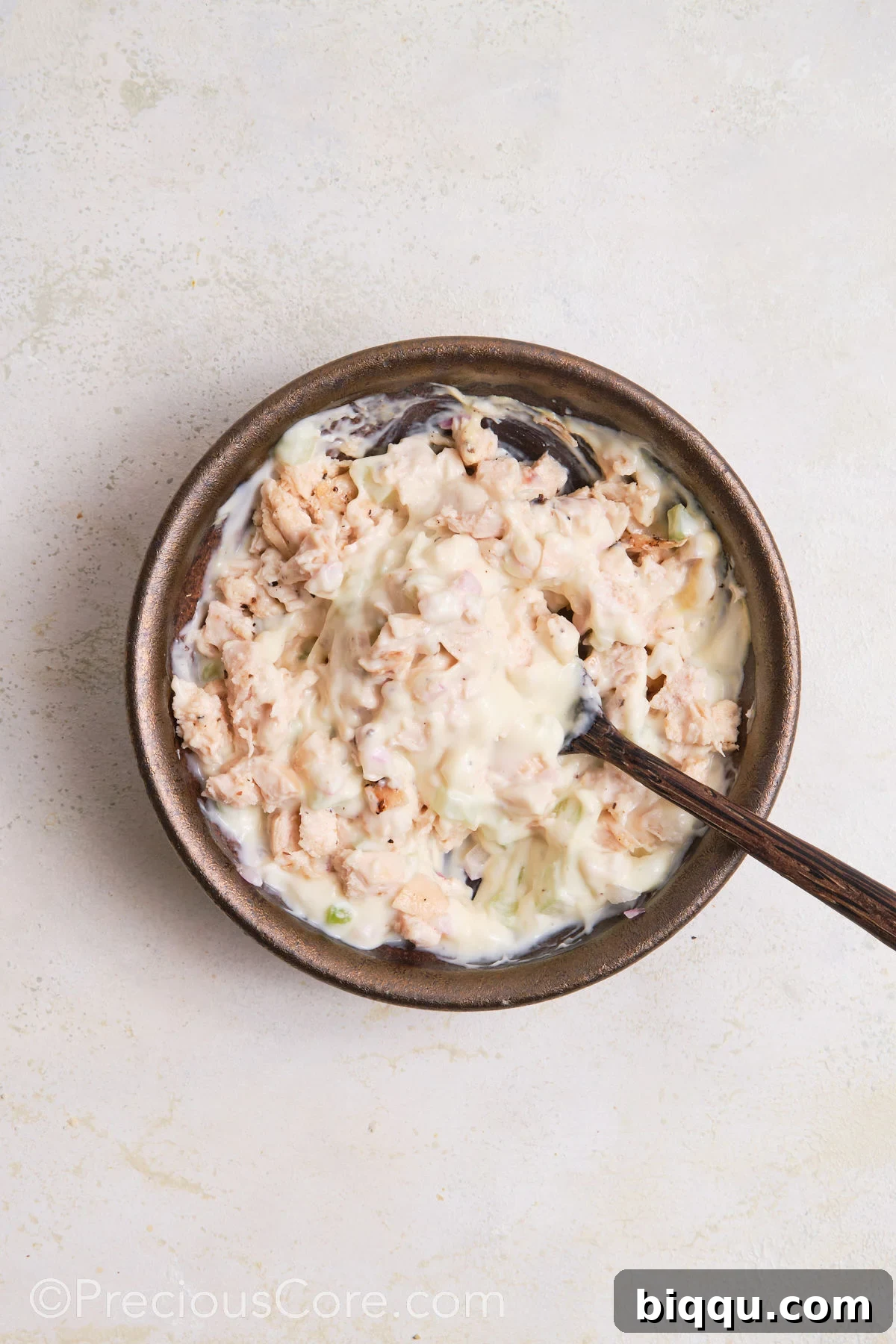 Chicken Mayonnaise Sandwich filling in a bowl.