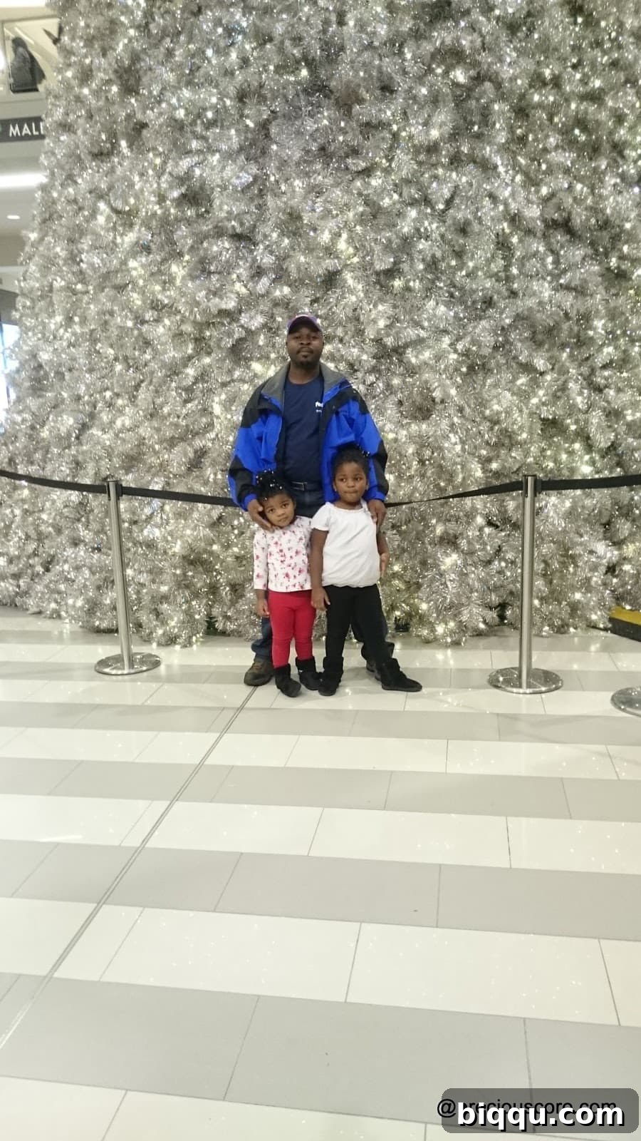 Family enjoying a walk through the festive Mall of America
