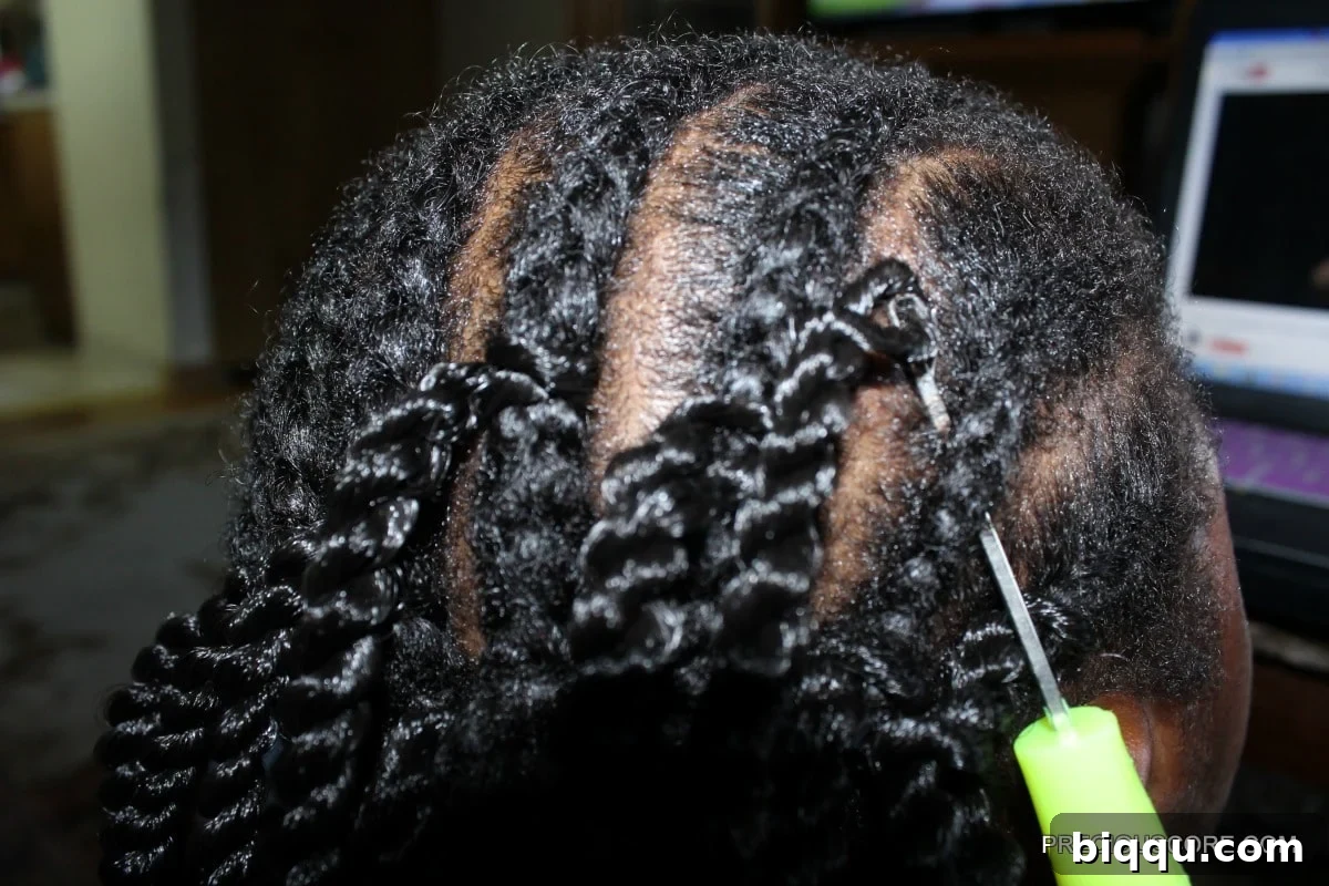 Looping Hair onto Crochet Hook