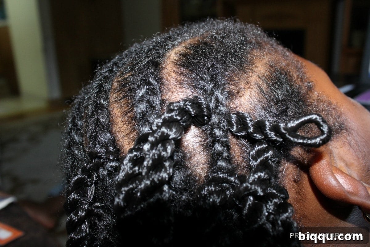 Pulling Crochet Braids Through Cornrow