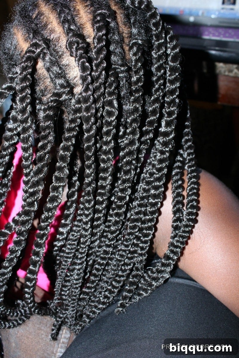 Crochet Braids Installation in Progress
