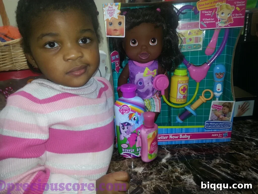 A new doll, a gift for the author's child.