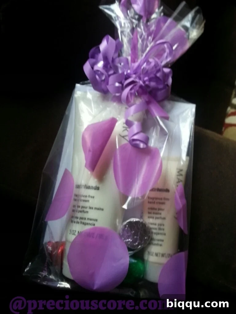A beautifully wrapped Christmas gift, prepared for a teacher.