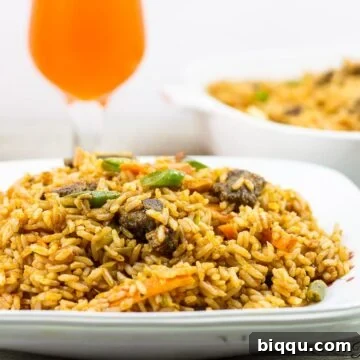 Cameroonian Jollof Rice on a plate