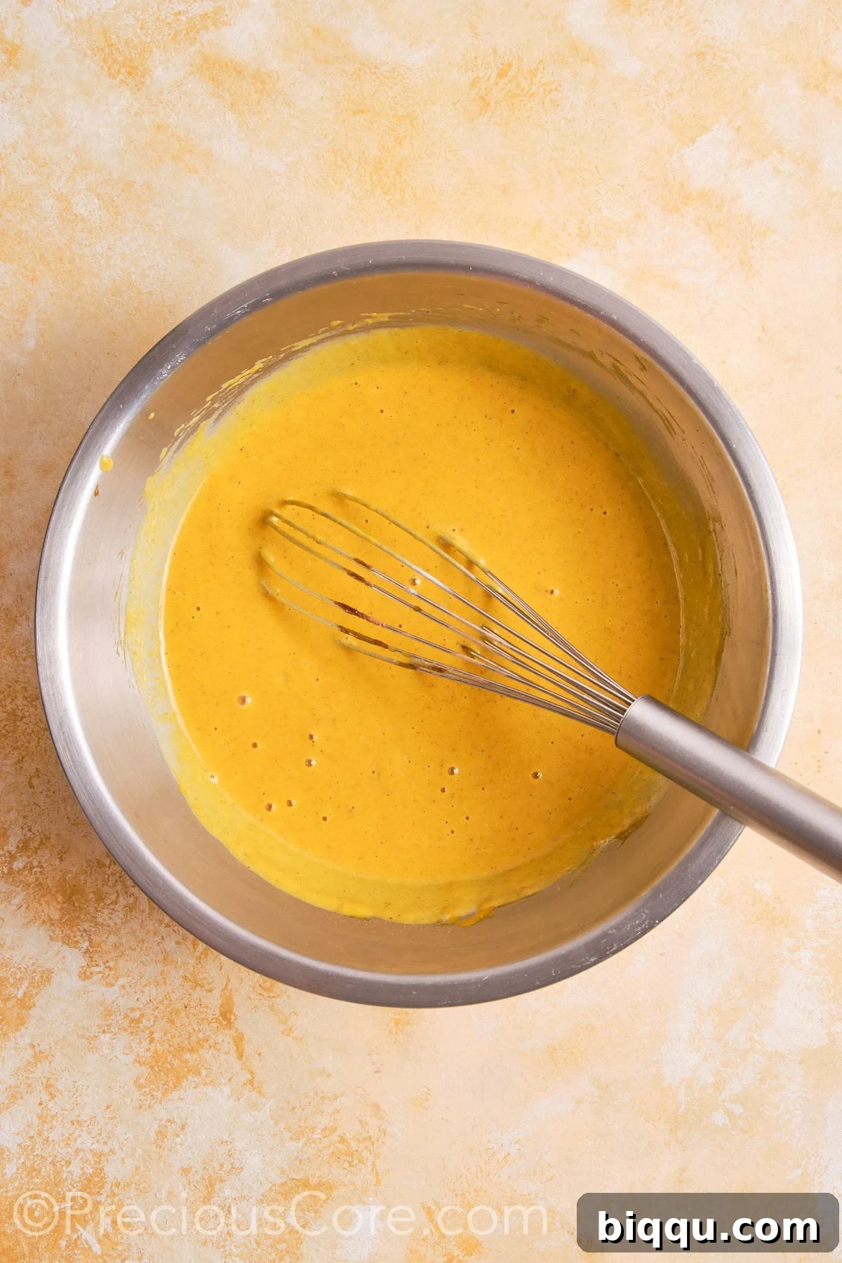 Mixed filling for pumpkin pie with no evaporated milk.