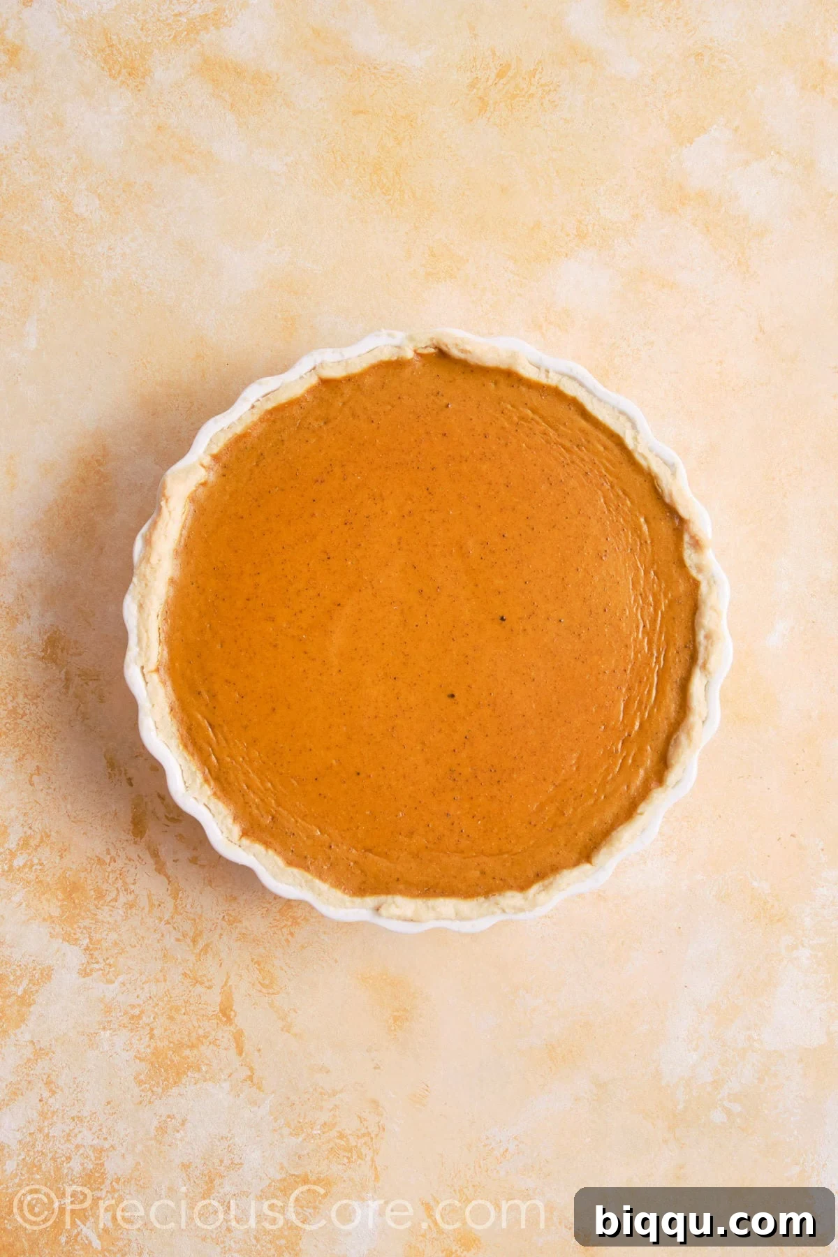 Baked pumpkin pie with no evaporated milk.