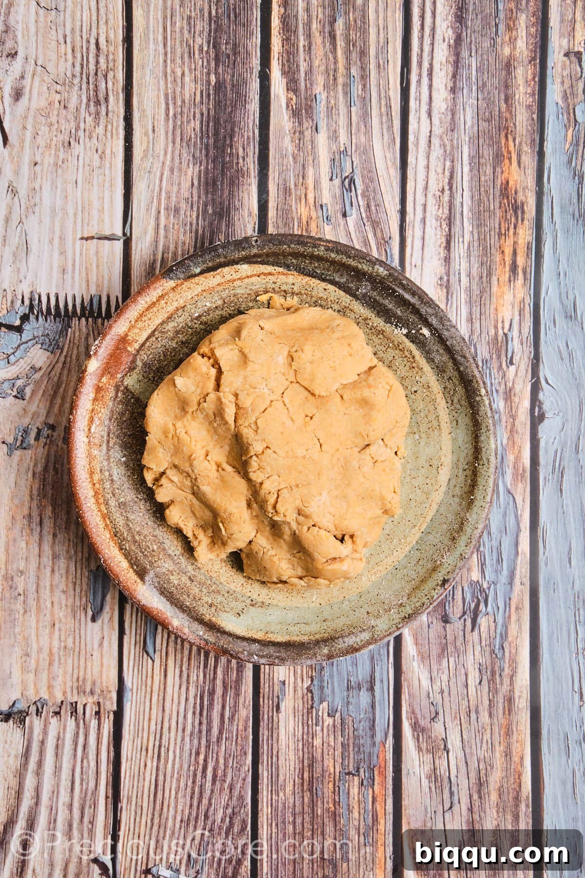 Lightly mixed sweet potato scone dough, ready for shaping.