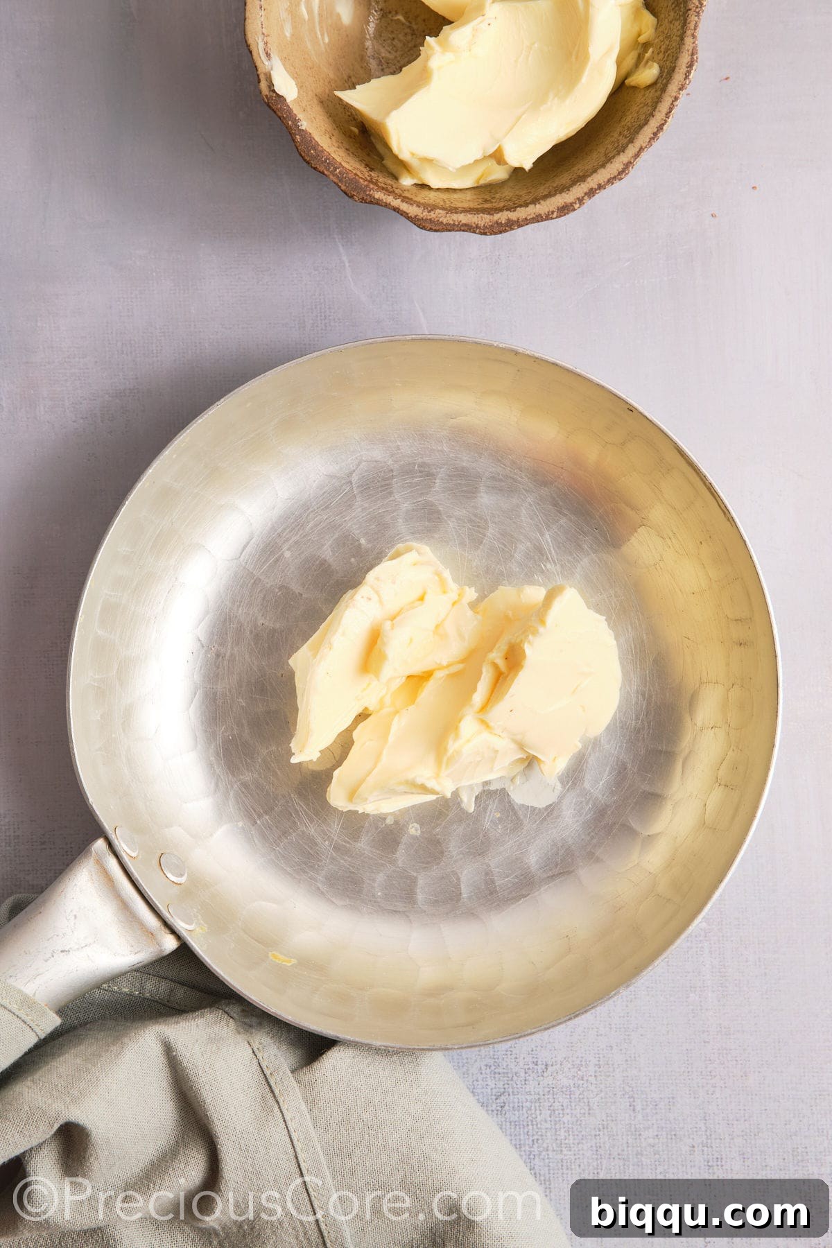 Brown Butter Pecan Bliss Cookies 6 Butter in a pan about to melt and brown.