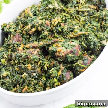 Delicious African Stewed Spinach, a vibrant and healthy meal