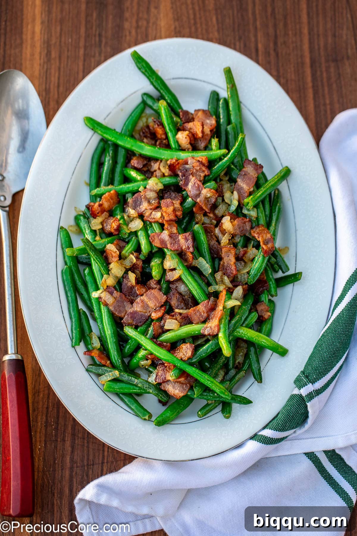 Served bacon green beans.