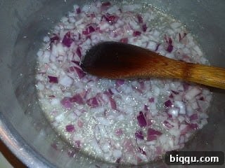 Onions Sautéing in Hot Oil