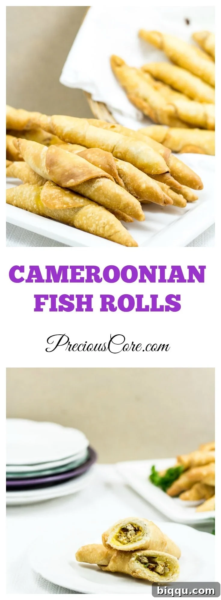 Best Cameroonian fish rolls recipe and video tutorial pin for easy saving