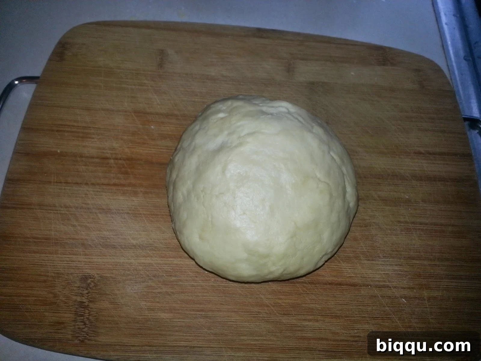 Well-kneaded, smooth dough ready for the first rise.