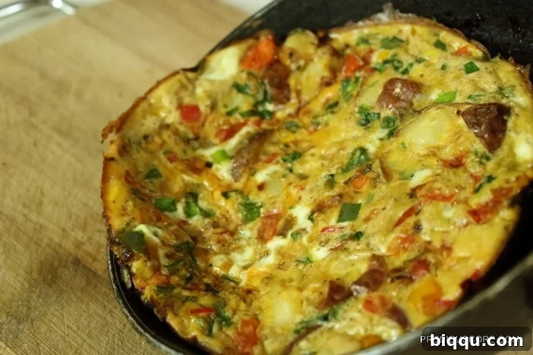Close-up of Cooked Frittata