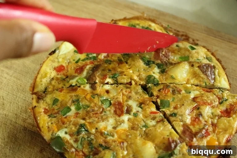 Frittata Cut into Wedges