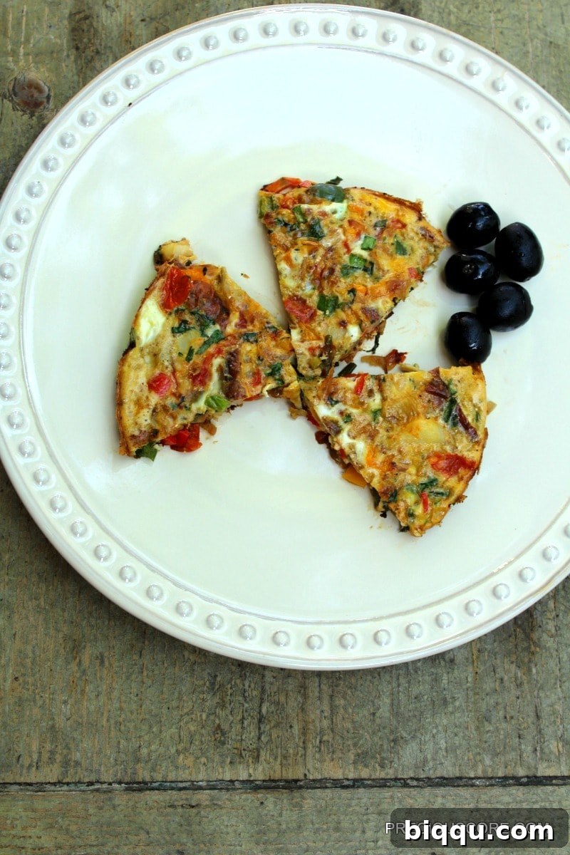 Frittata Served with Olives