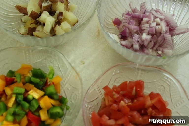 Chopped Vegetables for Frittata