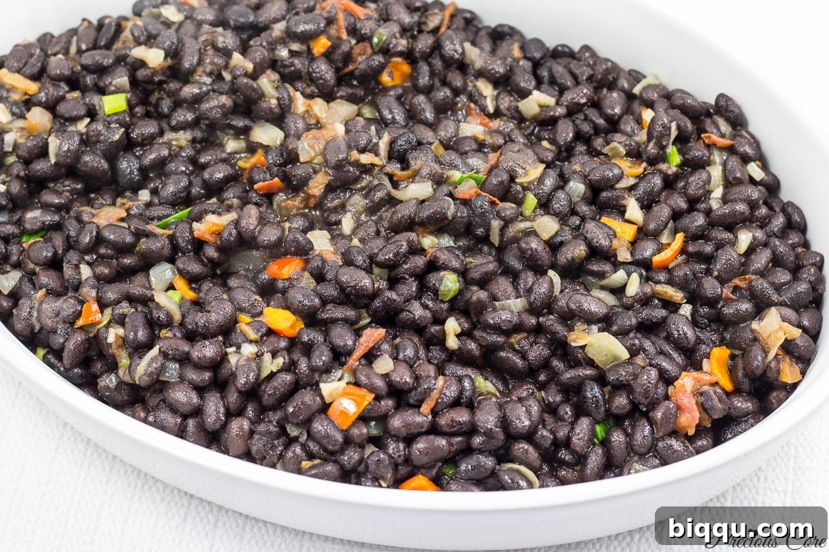 Savory black beans stew, a perfect accompaniment to puff puff.